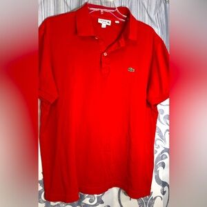 EUC Lacoste Men's Vibrant Red Polo Shirt‎ Size XL